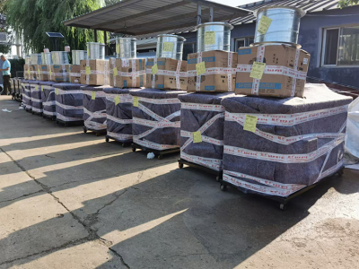 炉灶热风炉发货打包现场